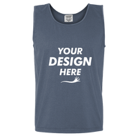 Comfort Colors Unisex Garment-Dyed Heavyweight Tank Top, Blue Jean, Front view, Mockup