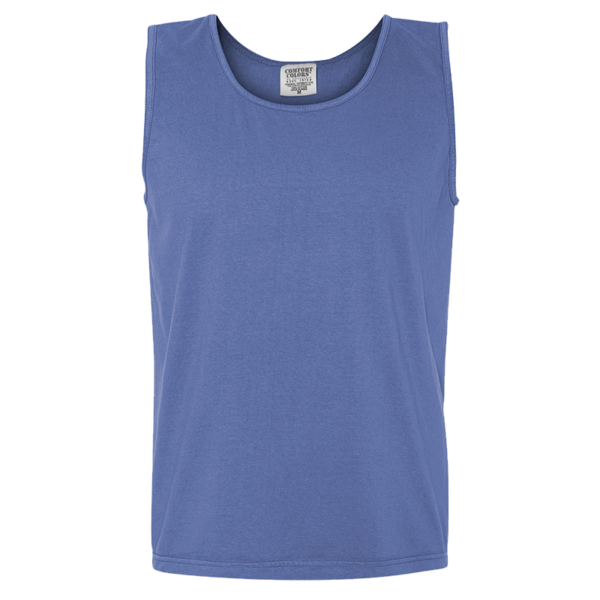 Comfort Colors Unisex Garment-Dyed Heavyweight Tank Top, Flo Blue, Front view