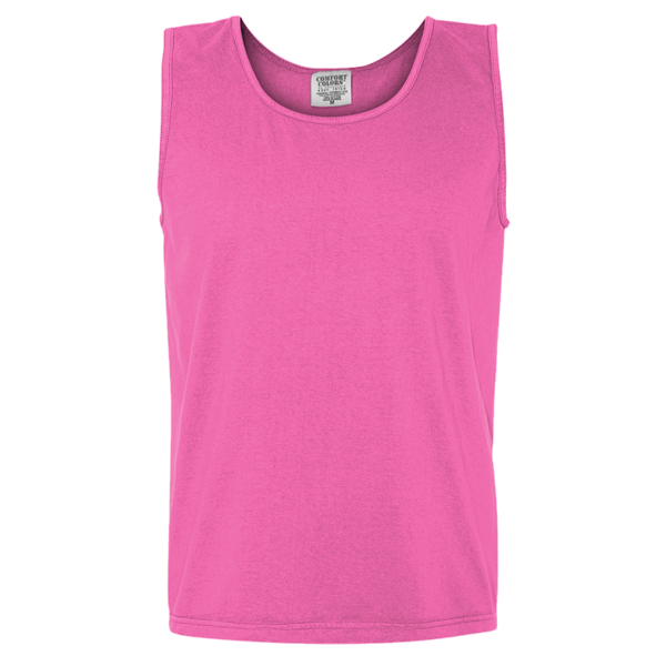 Comfort Colors Unisex Garment-Dyed Heavyweight Tank Top, Neon Pink, Front view