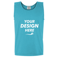 Comfort Colors Unisex Garment-Dyed Heavyweight Tank Top, Sapphire, Front view, Mockup