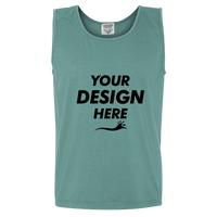 Comfort Colors Unisex Garment-Dyed Heavyweight Tank Top, Seafoam, Front view, Mockup