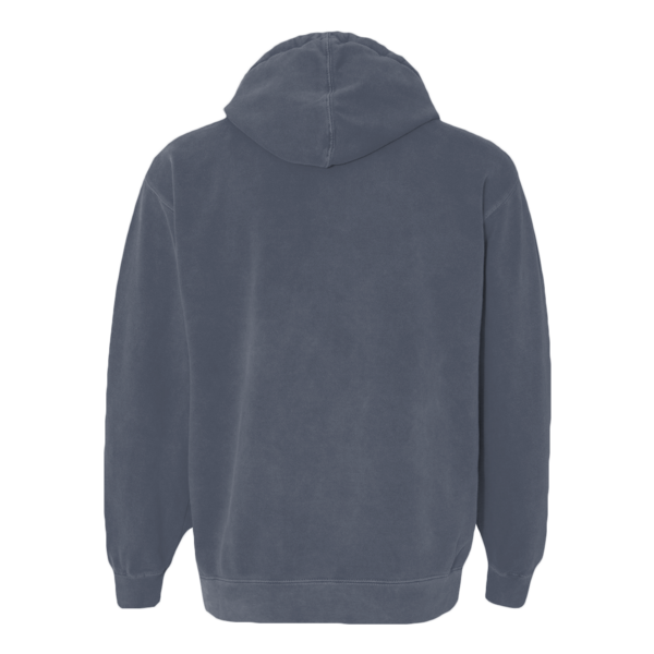 Comfort Colors Unisex Garment-Dyed Hooded Sweatshirt, Denim, Back view
