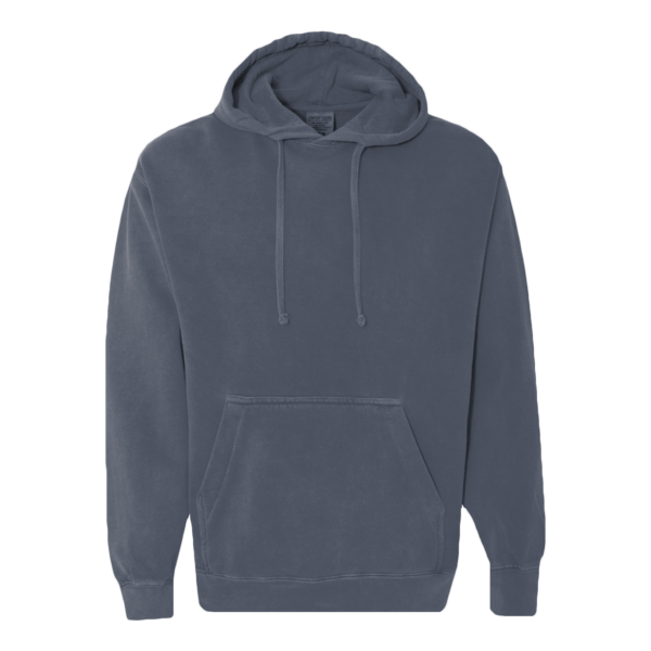 Comfort Colors Unisex Garment-Dyed Hooded Sweatshirt, Denim, Front view