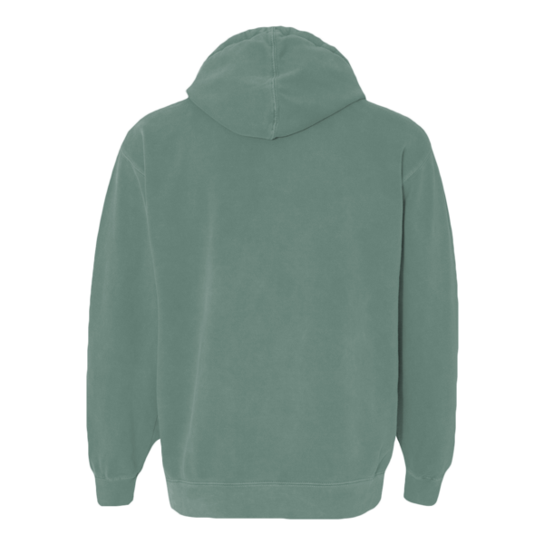 Comfort Colors Unisex Garment-Dyed Hooded Sweatshirt, Light Green, Back view