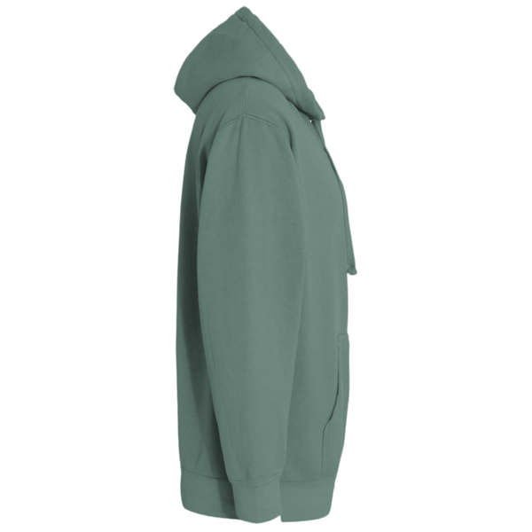 Comfort Colors Unisex Garment-Dyed Hooded Sweatshirt, Light Green, Right Sleeve view