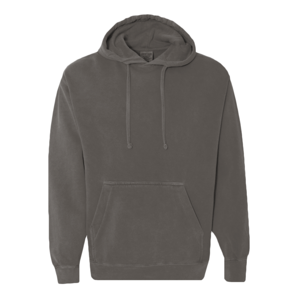Comfort Colors Unisex Garment-Dyed Hooded Sweatshirt, Pepper, Front view