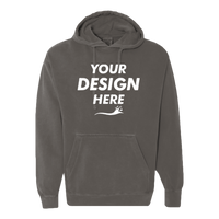 Comfort Colors Unisex Garment-Dyed Hooded Sweatshirt, Pepper, Front view, Mockup