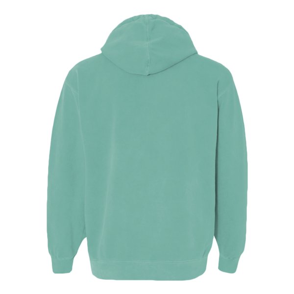 Comfort Colors Unisex Garment-Dyed Hooded Sweatshirt, Seafoam, Back view