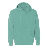 Comfort Colors Unisex Garment-Dyed Hooded Sweatshirt, Seafoam, Front view