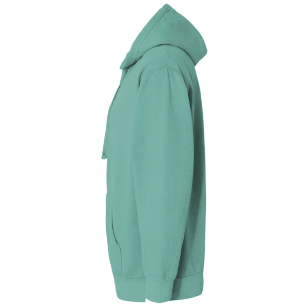 Comfort Colors Unisex Garment-Dyed Hooded Sweatshirt, Seafoam, Left Sleeve view