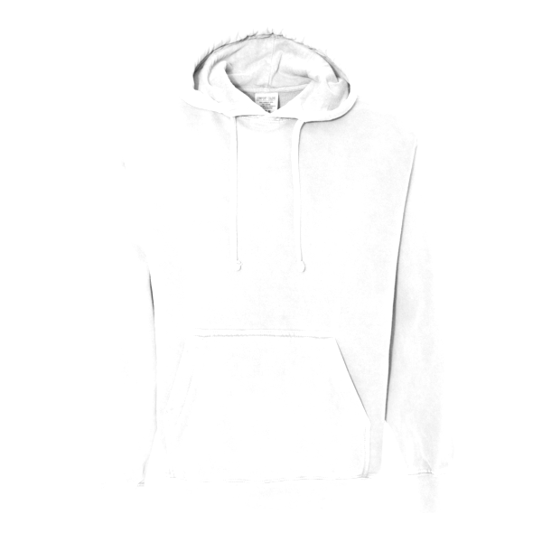 Comfort Colors Unisex Garment-Dyed Hooded Sweatshirt, White, Front view