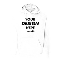 Comfort Colors Unisex Garment-Dyed Hooded Sweatshirt, White, Front view, Mockup