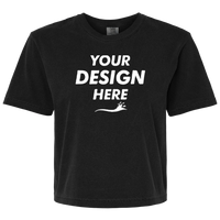 Comfort Colors Women's Garment-Dyed Heavyweight Boxy T-Shirt, Black, Front view, Mockup