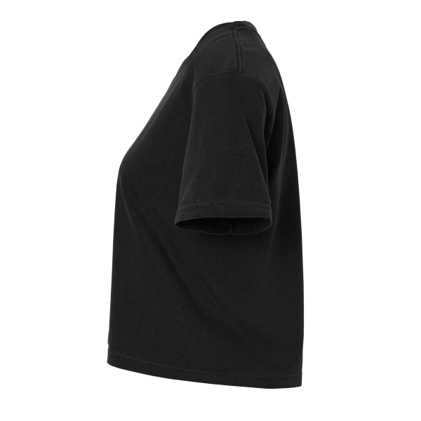 Comfort Colors Women's Garment-Dyed Heavyweight Boxy T-Shirt, Black, Left Sleeve view