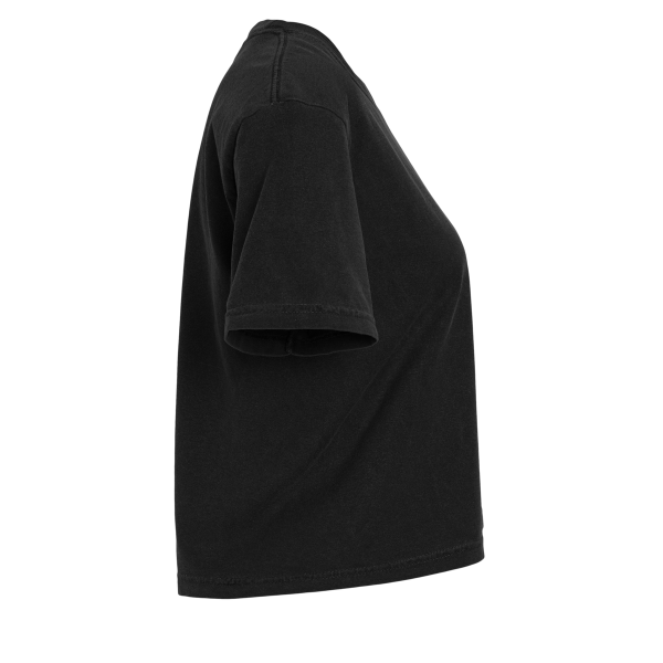 Comfort Colors Women's Garment-Dyed Heavyweight Boxy T-Shirt, Black, Right Sleeve view
