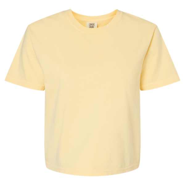 Comfort Colors Women's Garment-Dyed Heavyweight Boxy T-Shirt, Butter, Front view