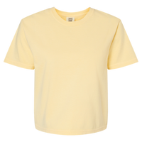 Comfort Colors Women's Garment-Dyed Heavyweight Boxy T-Shirt, Butter, Front view