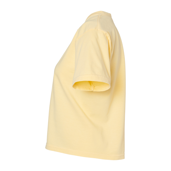 Comfort Colors Women's Garment-Dyed Heavyweight Boxy T-Shirt, Butter, Left Sleeve view