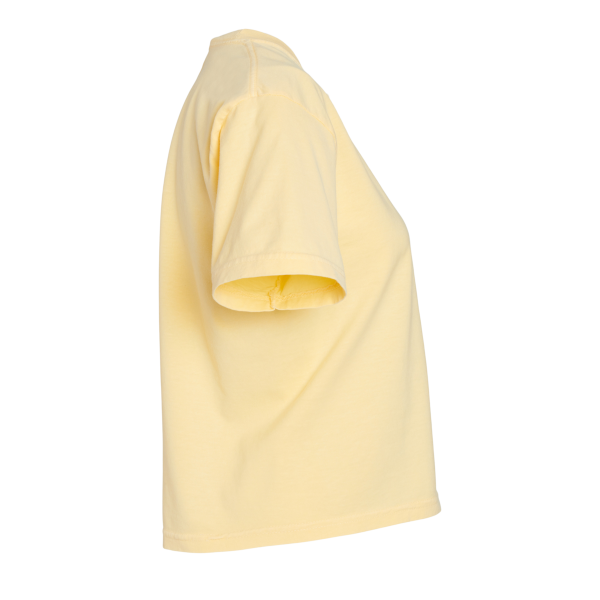 Comfort Colors Women's Garment-Dyed Heavyweight Boxy T-Shirt, Butter, Right Sleeve view