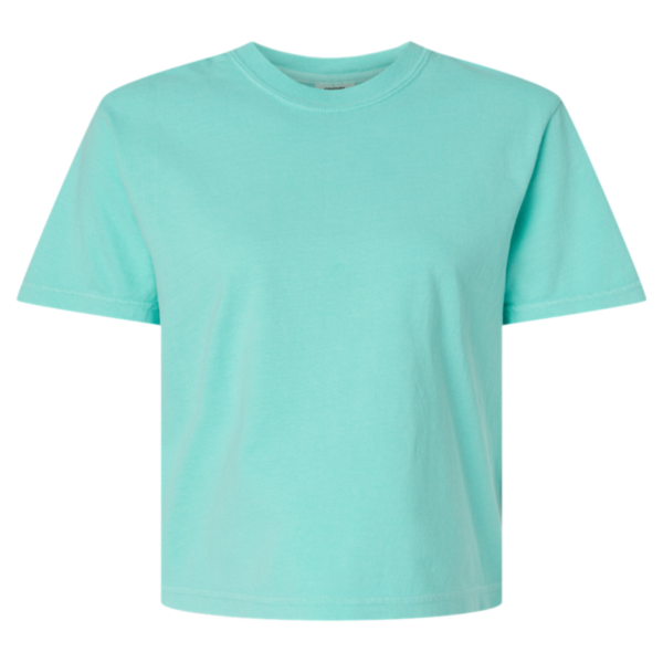 Comfort Colors Women's Garment-Dyed Heavyweight Boxy T-Shirt, Chalky Mint, Front view