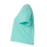 Comfort Colors Women's Garment-Dyed Heavyweight Boxy T-Shirt, Chalky Mint, Left Sleeve view