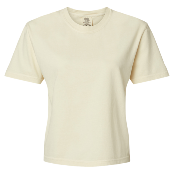 Comfort Colors Women's Garment-Dyed Heavyweight Boxy T-Shirt, Ivory, Front view