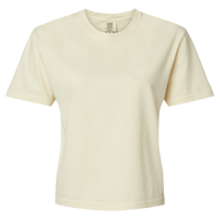 Comfort Colors Women's Garment-Dyed Heavyweight Boxy T-Shirt, Ivory, Front view