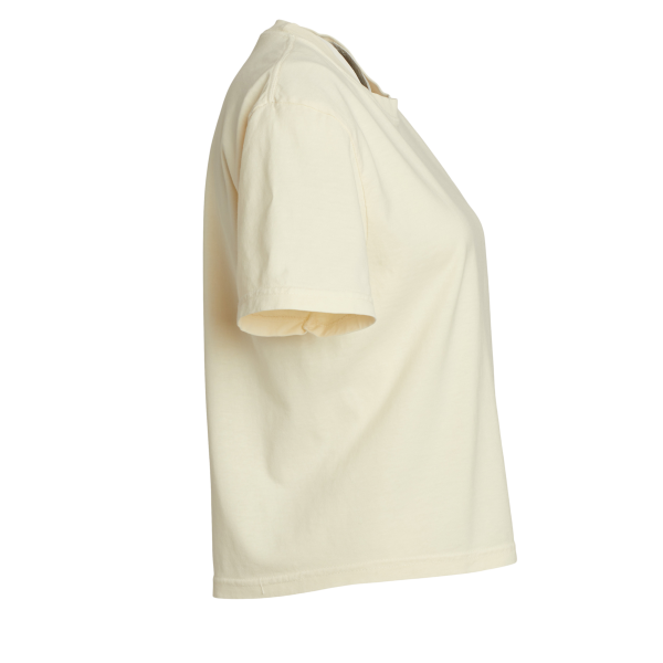 Comfort Colors Women's Garment-Dyed Heavyweight Boxy T-Shirt, Ivory, Right Sleeve view