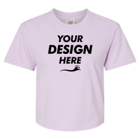Comfort Colors Women's Garment-Dyed Heavyweight Boxy T-Shirt, Orchid, Front view, Mockup
