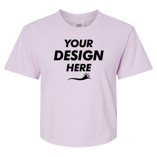 Comfort Colors Women's Garment-Dyed Heavyweight Boxy T-Shirt, Orchid, Front view, Mockup