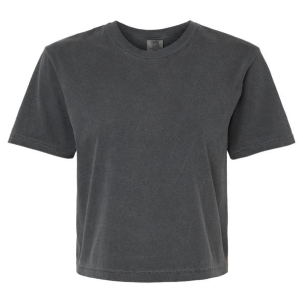 Comfort Colors Women's Garment-Dyed Heavyweight Boxy T-Shirt, Pepper, Front view
