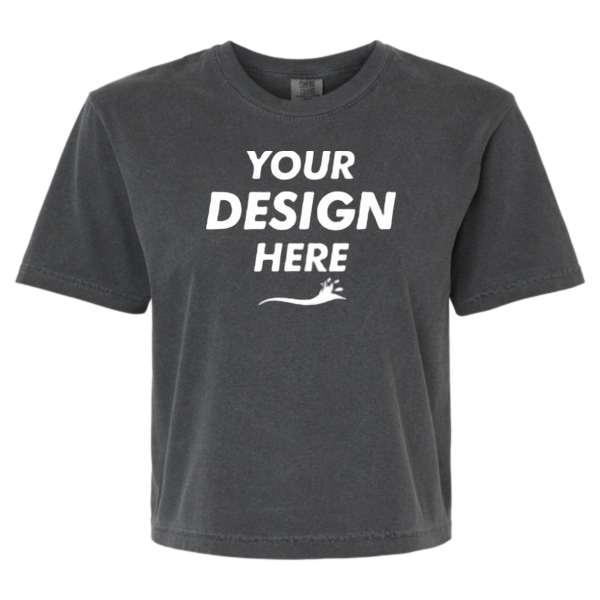Comfort Colors Women's Garment-Dyed Heavyweight Boxy T-Shirt, Pepper, Front view, Mockup