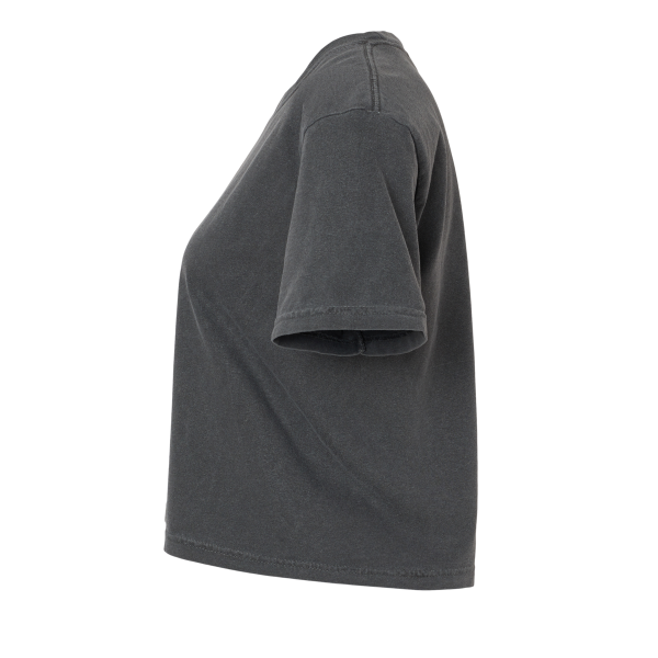 Comfort Colors Women's Garment-Dyed Heavyweight Boxy T-Shirt, Pepper, Left Sleeve view