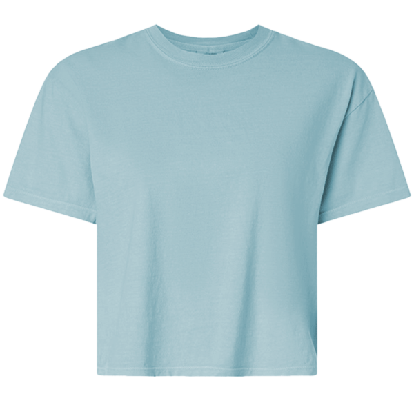 Comfort Colors Women's Garment-Dyed Heavyweight Boxy T-Shirt, Yankey Blue, Front view