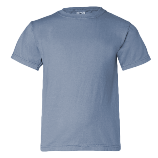 Comfort Colors Youth Garment-Dyed Heavyweight T-Shirt, Blue Jean, Front view