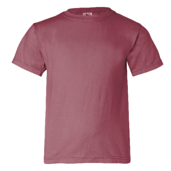 Comfort Colors Youth Garment-Dyed Heavyweight T-Shirt, Crimson, Front view