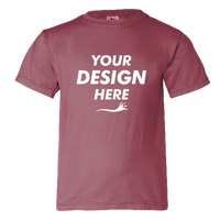 Comfort Colors Youth Garment-Dyed Heavyweight T-Shirt, Crimson, Front view, Mockup