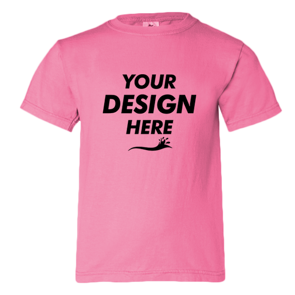 Comfort Colors Youth Garment-Dyed Heavyweight T-Shirt, Crunchberry, Front view, Mockup