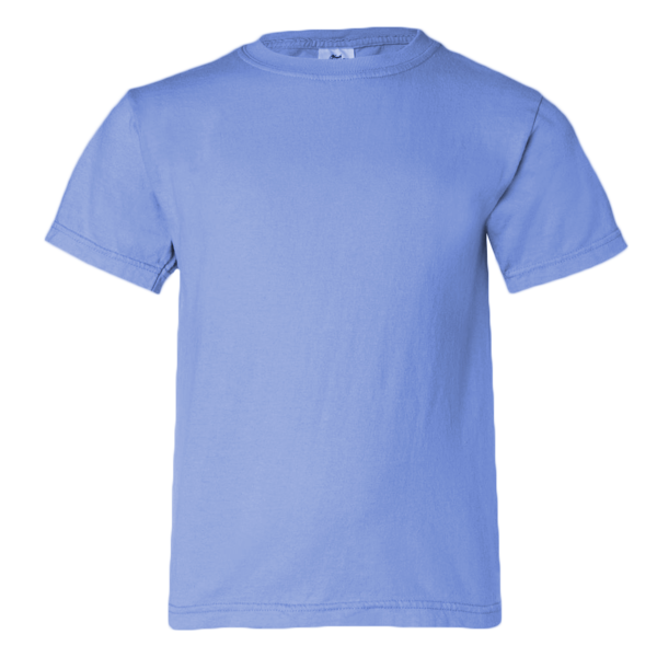 Comfort Colors Youth Garment-Dyed Heavyweight T-Shirt, Flo Blue, Front view