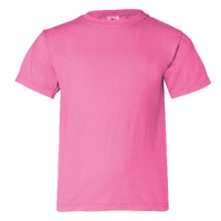 Comfort Colors Youth Garment-Dyed Heavyweight T-Shirt, Neon Pink, Front view