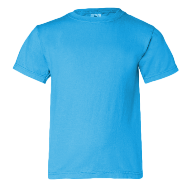 Comfort Colors Youth Garment-Dyed Heavyweight T-Shirt, Royal Caribe, Front view