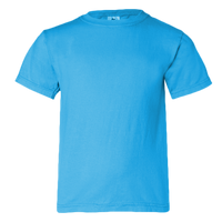 Comfort Colors Youth Garment-Dyed Heavyweight T-Shirt, Royal Caribe, Front view