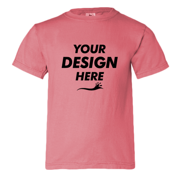 Comfort Colors Youth Garment-Dyed Heavyweight T-Shirt, Watermelon, Front view, Mockup