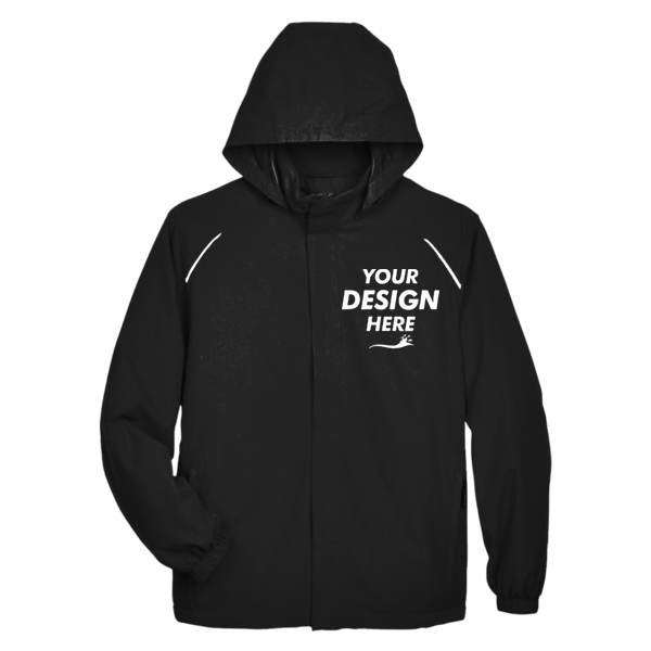 Core 365 Men's Brisk Insulated Jacket, Black, Front view, Mockup