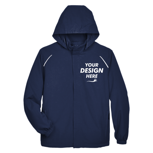 Core 365 Men's Brisk Insulated Jacket, Classic Navy, Front view, Mockup