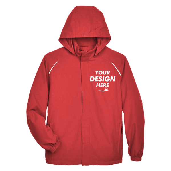 Core 365 Men's Brisk Insulated Jacket, Classic Red, Front view, Mockup