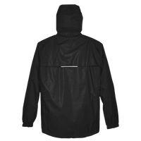 Core 365 Men's Climate Seam Sealed Lightweight Variegated Ripstop Jacket, Black, Back view