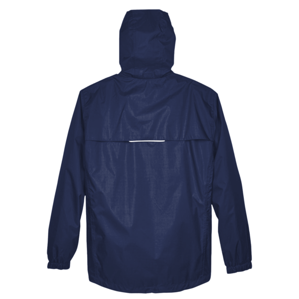 Core 365 Men's Climate Seam Sealed Lightweight Variegated Ripstop Jacket, Classic Navy, Back view