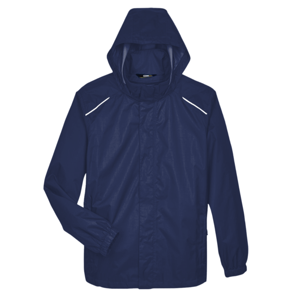 Core 365 Men's Climate Seam Sealed Lightweight Variegated Ripstop Jacket, Classic Navy, Front view