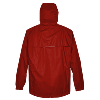 Core 365 Men's Climate Seam Sealed Lightweight Variegated Ripstop Jacket, Classic Red, Back view